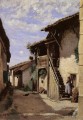 Un pueblo Steeet Dardagny plein air Romanticismo Jean Baptiste Camille Corot